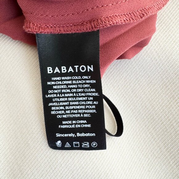 Babaton Pleated Crepe Skirt in Rust, size Small - Picture 5 of 6